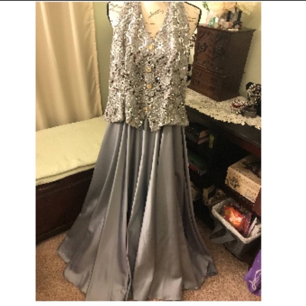 Vintage Sequined halter prom dress